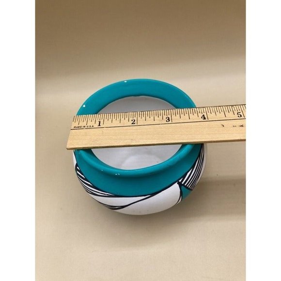 New Mexico 1994 Pueblo Pottery Teal Blue Vase Native American Vessel LOT 2 READ - Picture 11 of 12